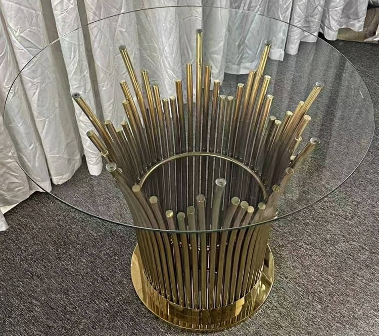 round stainless steel table