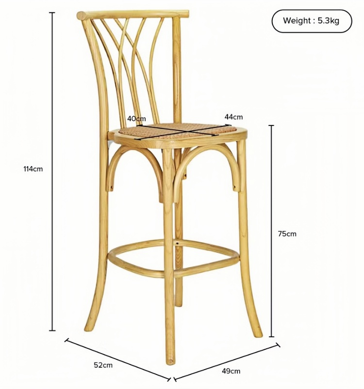 willow bar stool size