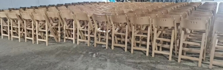 3-Hole Wooden Folding Chair
