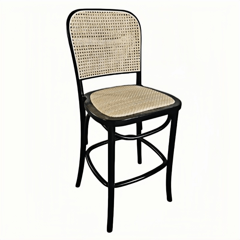 8111 Bentwood Rattan Bar Stool