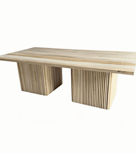 Fluted Double Pedestal Dining Table Wholesale