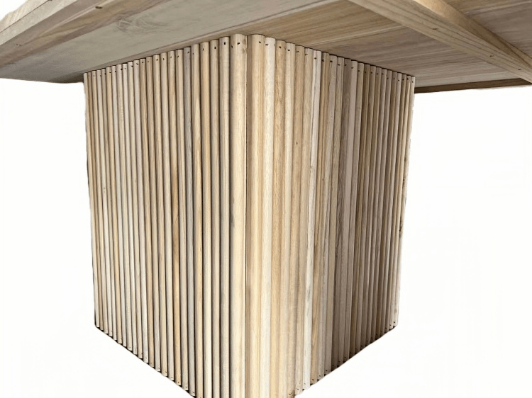 Modern Fluted Wood Dining Table