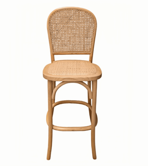 Mid Century Rattan Cane Counter Stool