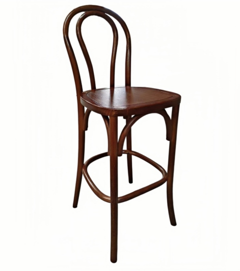 Wooden Seat Bentwood Bar Stool