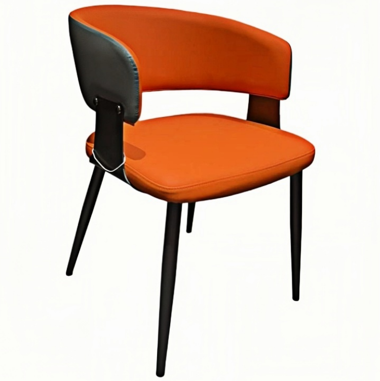 modern PU leather dining chair with metal legs