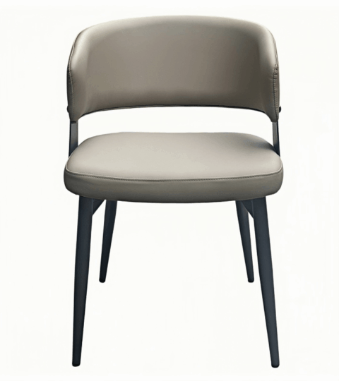 PU Leather Dining Chair With Metal Legs