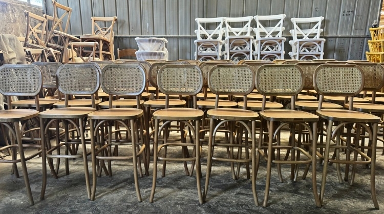 wooden seat bar stool