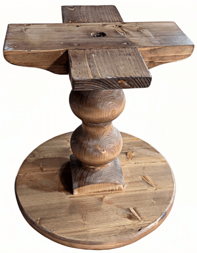 Farmhouse Pedestal Side Table