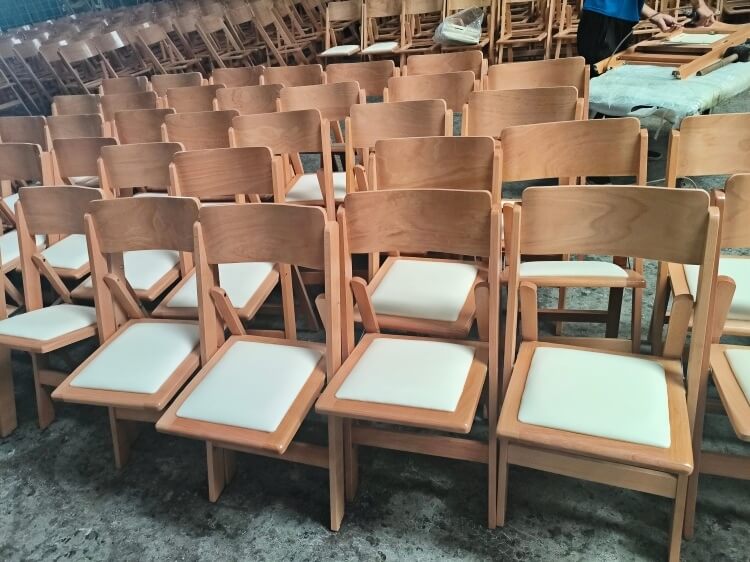 wooden folding chair with cushion bulk
