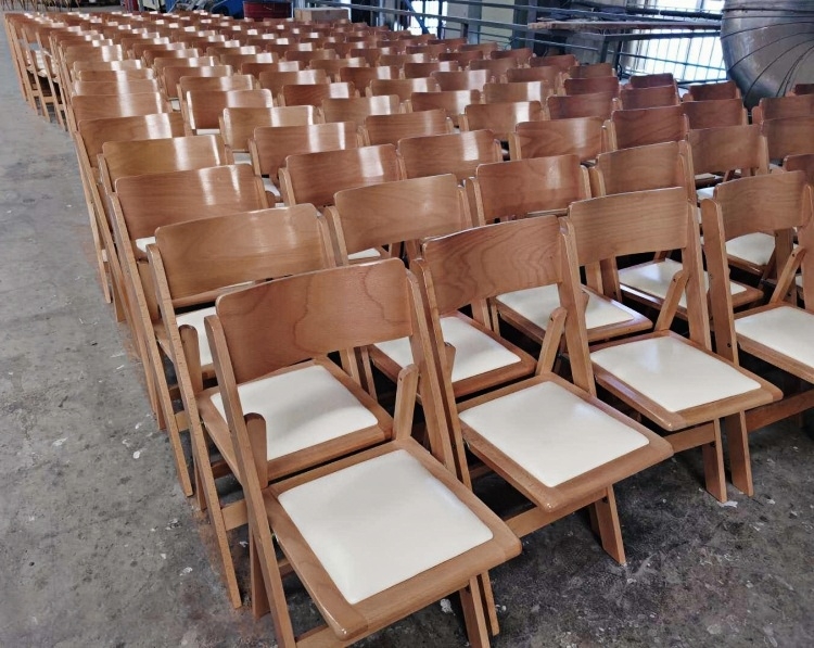 wooden folding chair with cushion manufacture