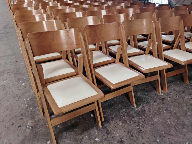 wooden folding chair with cushion wholesale