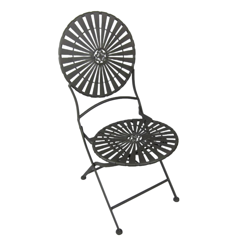 black metal folding chair