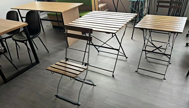 cafe wood iron chair