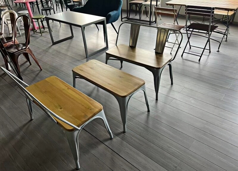 industrial dining chair wood metal