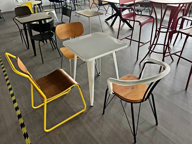 wood and iron table