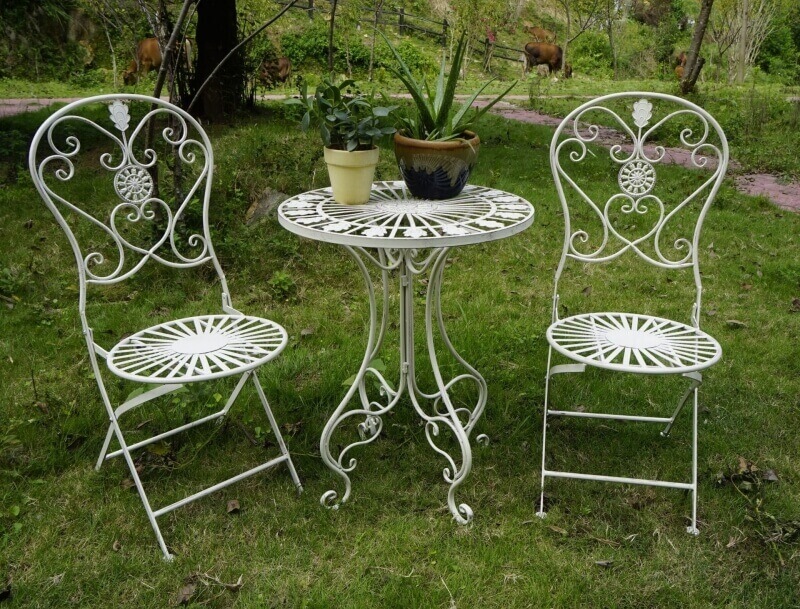 wrought iron folding chair