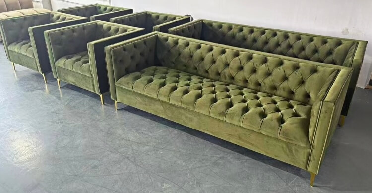 Luxury Button Tufted Sofa Set