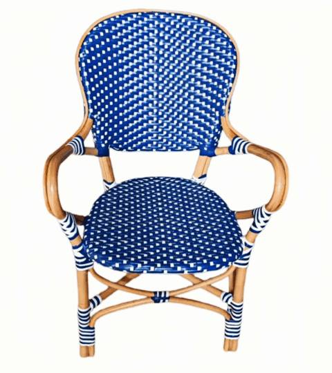 Blue Woven Rattan Armchair Manufacturer