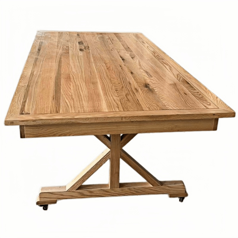Solid Wood Banquet Table with Lockable Casters - Image 3