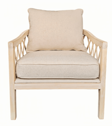 Wooden Lattice Back Lounge Chair