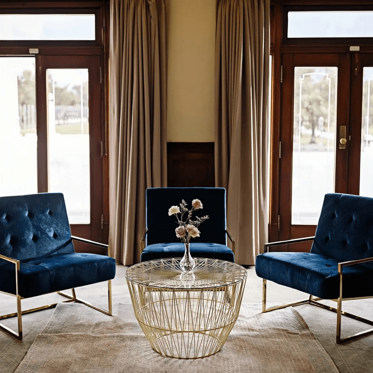 Geometric Metal Frame Coffee Table