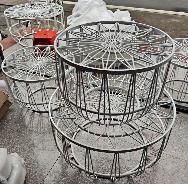 Round Glass and Metal Coffee Table