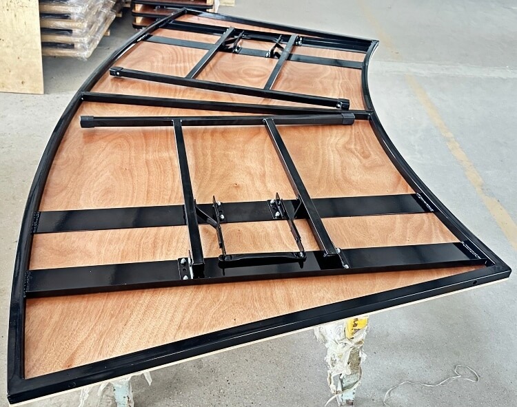 Serpentine Table with Metal Legs