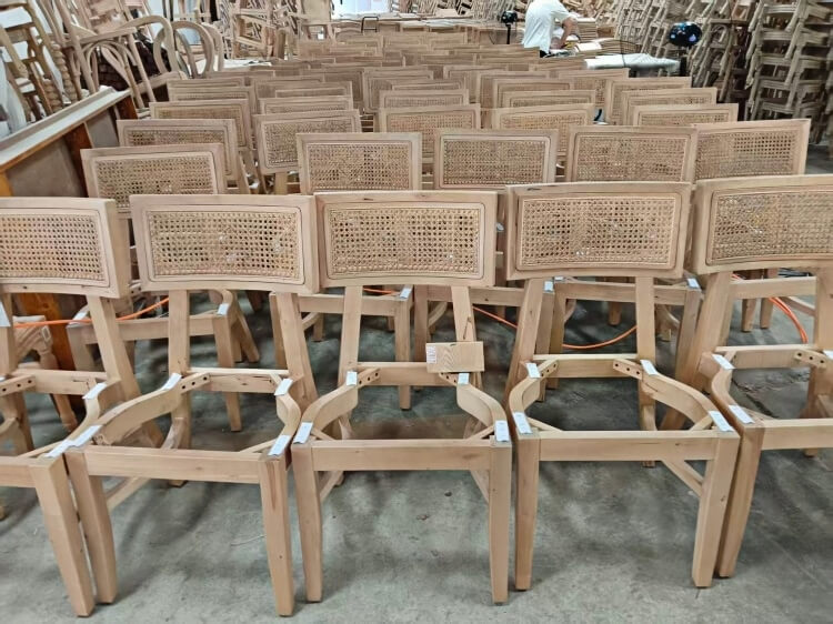 Modern Cane Back Wooden Chair