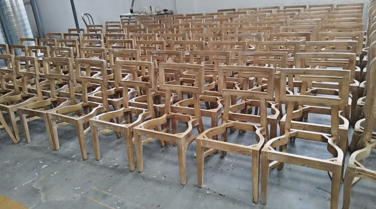 Natural Wood Cane Back Chair