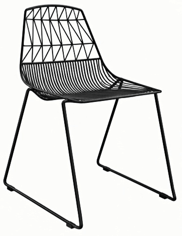 curved back metal chair