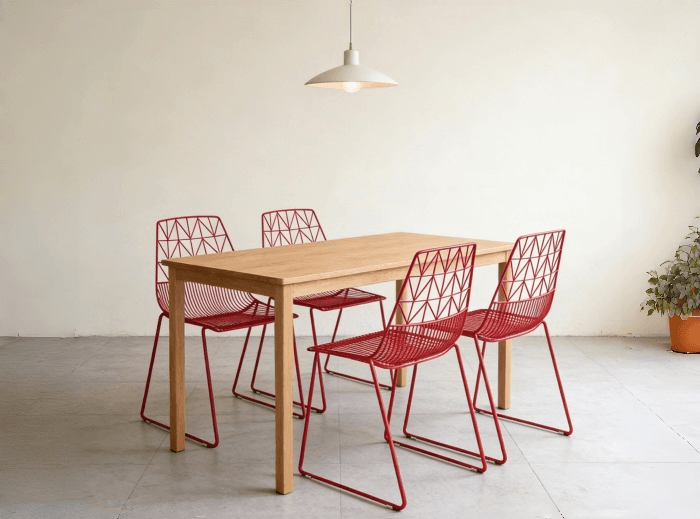 lightweight steel wire dining chair