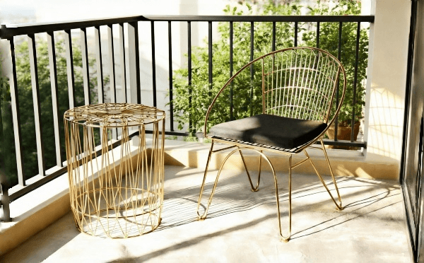 metal basket end table