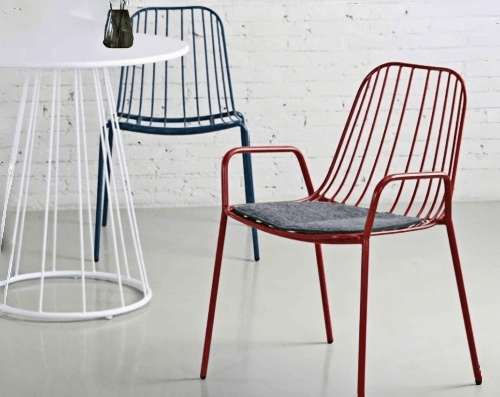 metal wire barrel chair