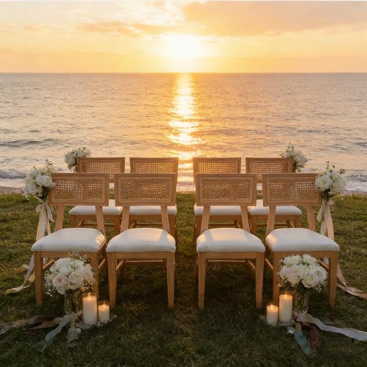 natural cane dining chair