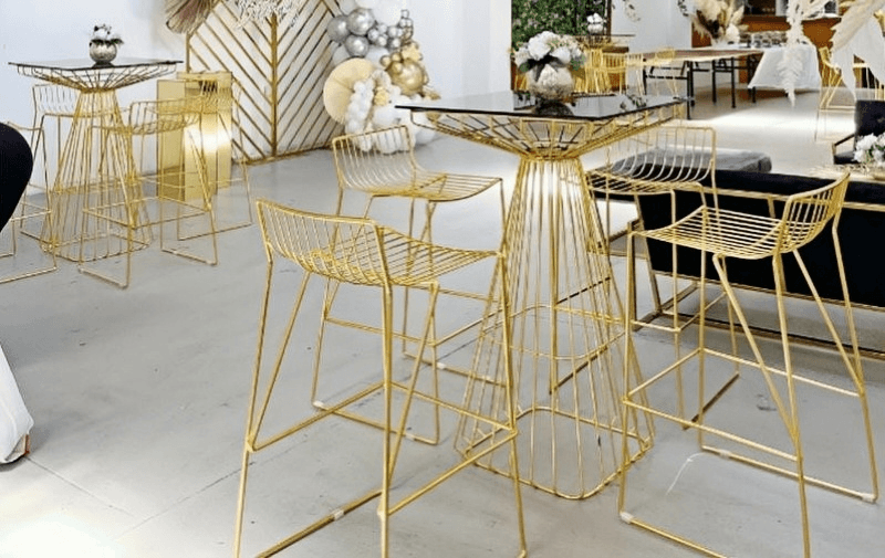 powder coated wire table