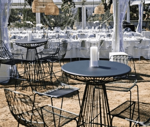 round wire side table