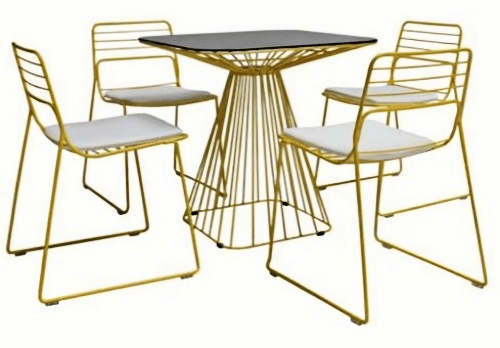 wire construction dining chair